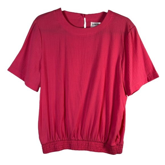 Alfred Dunner Tops - Vintage 90s Alfred Dunner Bora Bora Pink Crinkle Blouse‎ NWT Made in USA Sz 10